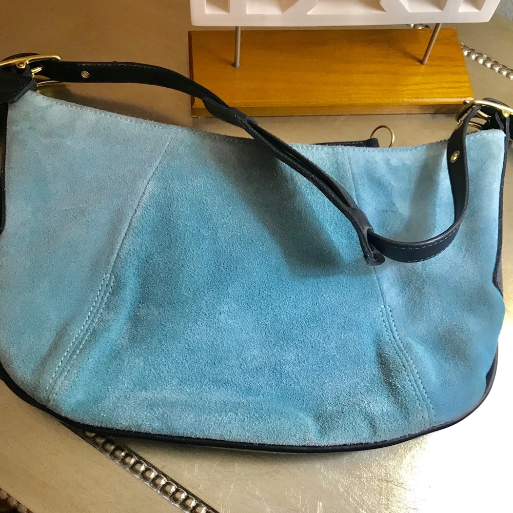 COACH BLUE SUEDE BAGET - Picture 4 of 10